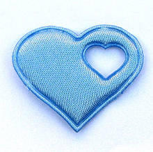 Серце 4*4,3 см (матеріал сатин) колір блакитний