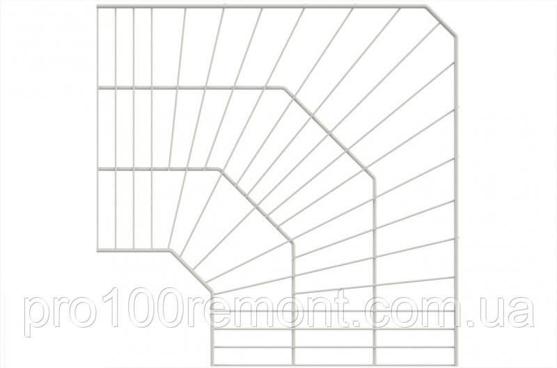 Полиця сітчаста гардеробна кутова 606х606х306