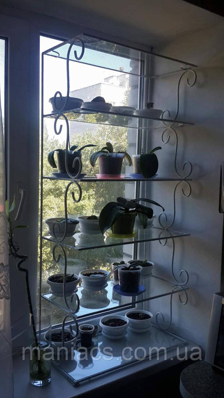 Стелаж віконний "Яна-4", підставка для квітів на 6 полиць (60*30 см)