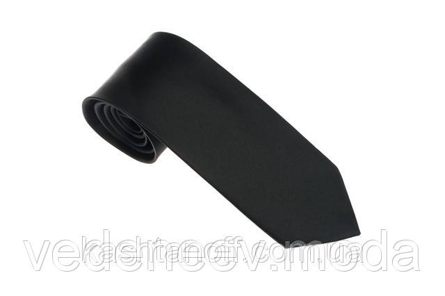 Чорна однотонна краватка