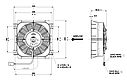 Вентилятор Spal 12V, що штовхає, VA81A-AP7/C-34S, фото 2