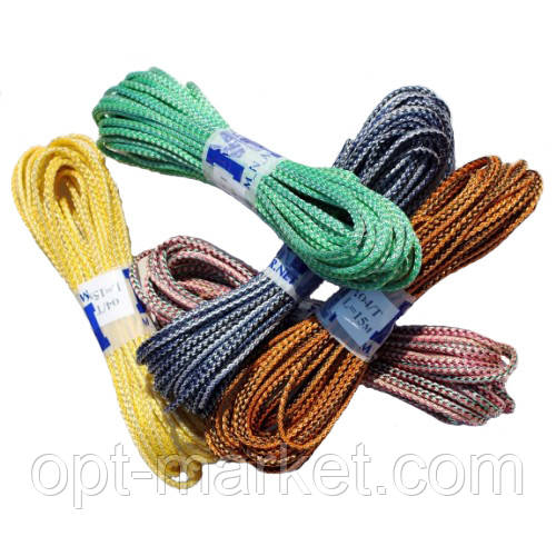 Білизняна мотузка (4 мм×15 м) кольорова