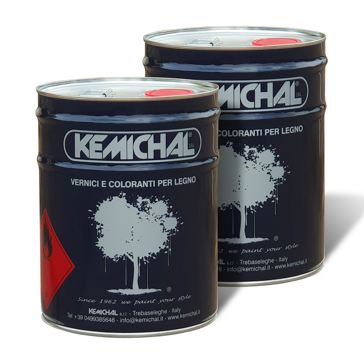 Лак акриловий глянсовий для дерева МДФ LCV831+C340S прозорий KEMICHAL (Італія) (5 л + 5 л), фото 1