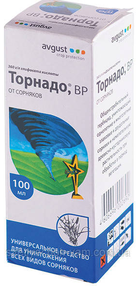 Гербіцид Торнадо універсальний засіб для боротьби з усіма видами бур'янів, флакон 100 мл