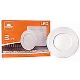 Світильник точковий врізний ЕВРОСВЕТ 3Вт коло LED-R-90-3 4200К, фото 3