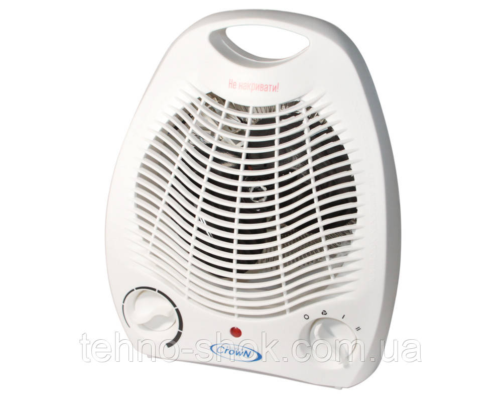 Тепловентилятор електричний Crown HF-1705 White, 2000W обігрівач підлоговий