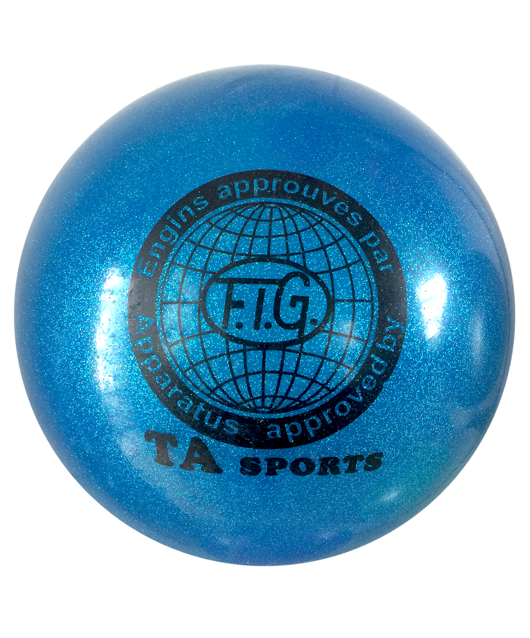 М'яч для гімнастики, д-15см. Колір синій, з блискітками, TA Sport.