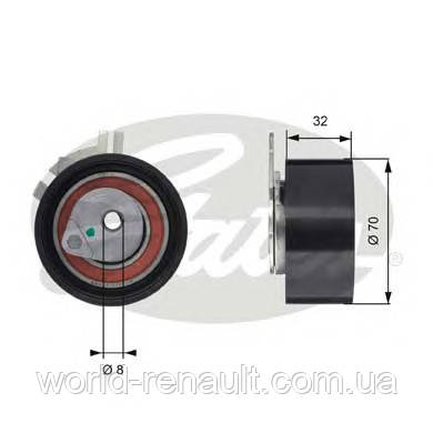 Натяжний ролик ременя ГРМ на Рено Трафік 2.5dci/GATES T43117