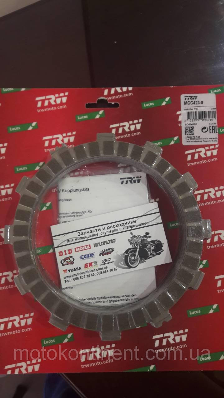 Диски фрикційні зчеплення LUCAS MCC423-8 YAMAHA Virago XV 1100 /YAMAHA WR /YAMAHA YZ 250/YAMAHA YZ 450