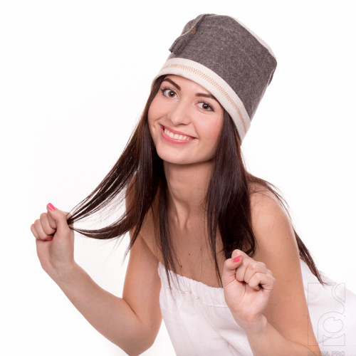 Шапка для сауни Феска сірий натуральний войлок, Saunapro, фото 1