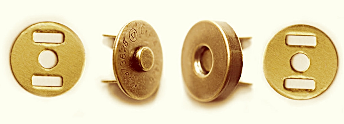 Кнопка магнітна для сумок 18 мм золото, фото 1
