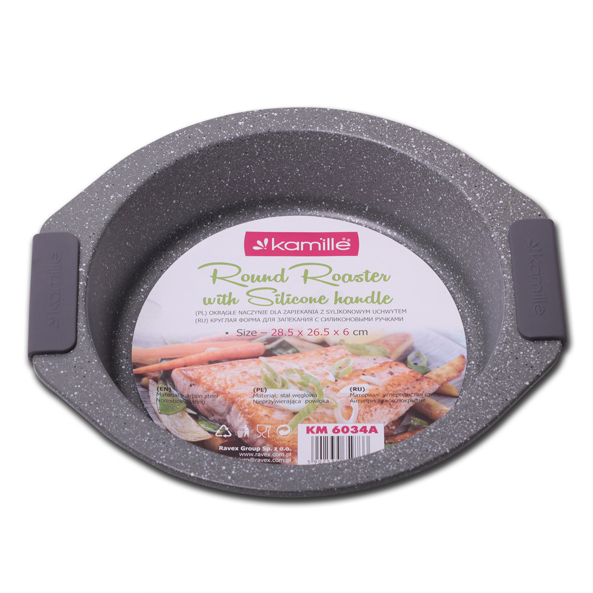 Форма для запікання Kamille Сірий 28.5*26.5 см з вуглецевої сталі KM-6034A, фото 1