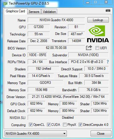 Мощная профессиональная видеокарта NVIDIA GeForce QUADRO FX 4800 1.5GB 384bit DX10 - фото 4 - id-p776148617