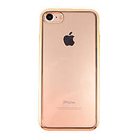 Чехол-накладка DK силикон с хром бортом для Apple iPhone 7 / 8 (gold)