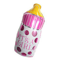 Куля фольгована Пляшечка з соскою рожева, 75 см