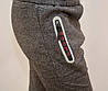 Штани спортивні чоловічі зимові під манжет у світло-сірому кольорі — кишені на блискавці, фото 3