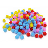 Набор мягких шариков-помпонов - 50шт., размер одного помпончика 1,5см
