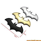 Авто значок Бетмен наклейка кажан на машину авто наклейки значки марки машин на кузов бампер скло двері капот крила багажник, фото 2