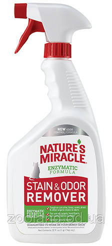 680111/6974 8in1 Nature's Miracle Stain & Odor Remover Спрей знищувач котячих плям і запахів, 946 мл