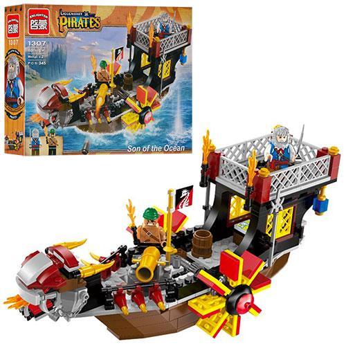 Конструктор Brick 1307 піратський корабель, фігурки, 345 деталей (Legendary Pirates Син морів)