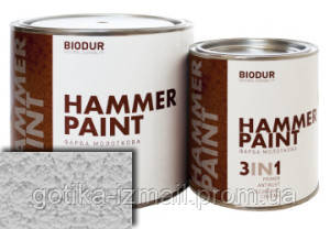 Молотковая краска Biodur Hammer Paint серебристо-серая 0,7л - фото 1 - id-p776034915