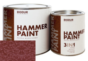 Молотка фарба Biodur Hammer Paint оксидно червона 0,7 л