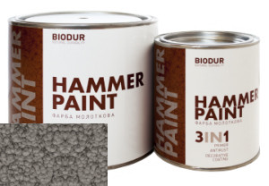 Молотка фарба Biodur Hammer Paint сіра 2,1 л
