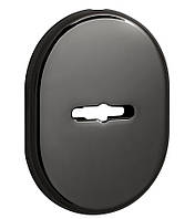 Накладка под сувальдный ключ DiSec KT037 MATRIX OVAL без шторки хром черный (Италия)