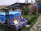 Кована гойдалка з диваном та дахом садова, фото 2