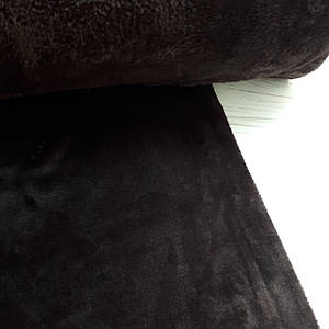 Плюшева двостороння тканина темно-коричнева