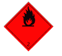 Інформаційний знак "Клас небезпеки 2" -газ (на газовоз)