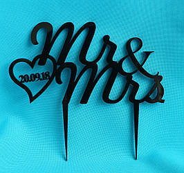 Топер для торта Mr&Mrs