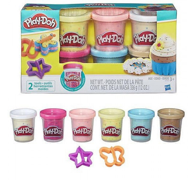Play Doh Плей до 6 баночок з конфеті Play-Doh Confetti Compound Collection B3423, фото 1