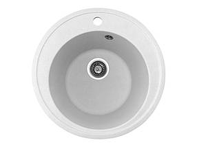 Кругла кухонна мийка PoliComposite М01 505х505х220 Біла