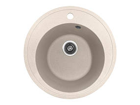Кругла кухонна мийка PoliComposite М01 505х505х220 Крем