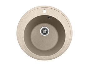 Кругла кухонна мийка PoliComposite М01 505х505х220 Бежевий