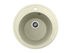Кругла кухонна мийка PoliComposite М01 505х505х220 Ваніль