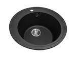 Кругла кухонна мийка PoliComposite M01 505х505х220 Чорний, фото 2