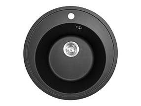 Кругла кухонна мийка PoliComposite M01 505х505х220 Чорний