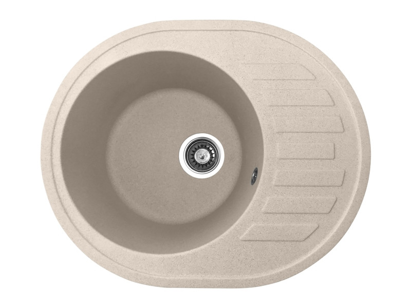 Овальна кухонна мийка PoliComposite М03 610х500х220 Крем