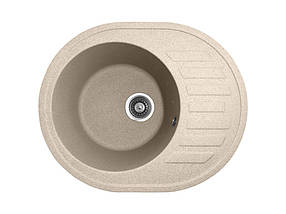 Овальна кухонна мийка PoliComposite М03 610х500х220 Бежева