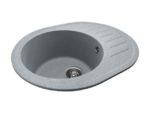 Овальна кухонна мийка PoliComposite М03 610х500х220 Сіра