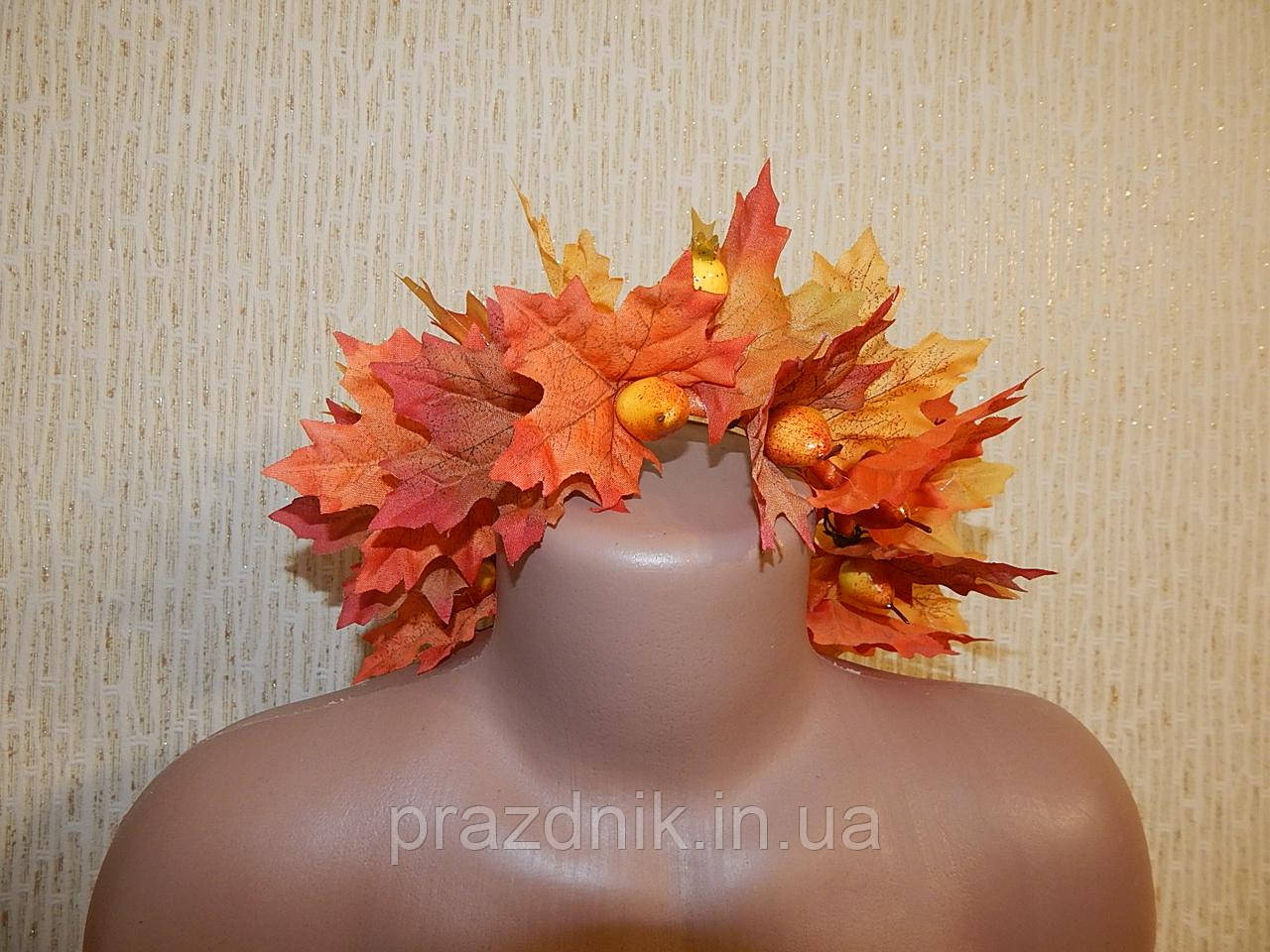 Осенний венок-ободок из листьев