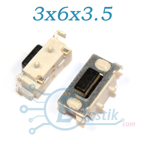 Кнопка бічна тактова 3х6х3.5 мм 2pin SMD