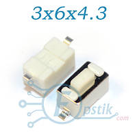 Кнопка тактовая 3x6x4.3мм 2pin SMD