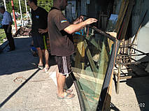 Изготовление и замена лобового стекла на автобус Heuliez GX 37 H в Никополе (Украина). 6