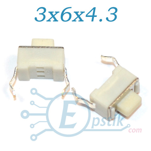 Кнопка тактова 3x6x4.3мм 2pin