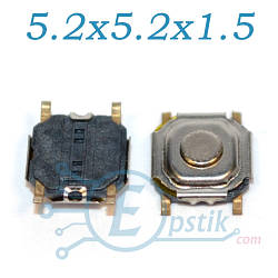 Кнопка тактова 5.2x5.2x1.5 мм 4pin SMD