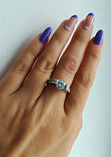 Срібна каблучка з фіанітами, фото 5