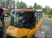 Изготовление и замена лобового стекла на автобус ТУР А 049  в Никополе (Украина). 2